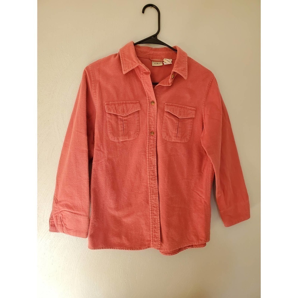 LL Bean pink flannel size S